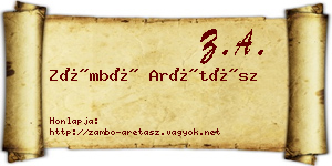 Zámbó Arétász névjegykártya