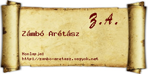 Zámbó Arétász névjegykártya